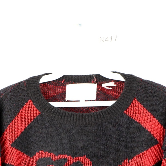 Vintage 90s Streetwear Abstract Knit Rose Sweater - Picture 2 of 8